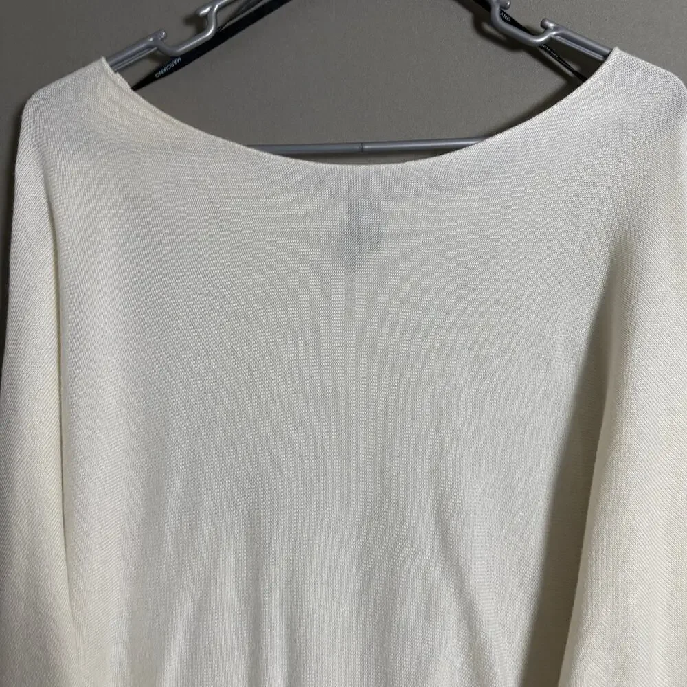 Marciano Wool Relaxed Slouchy‎ Coastal Dainty Batwing Sweater XS White Cream